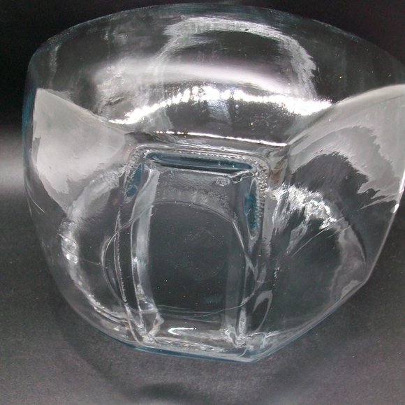 Tilted Glass Penny Candy Cookie Jar Metal Lid - Picture 5 of 9